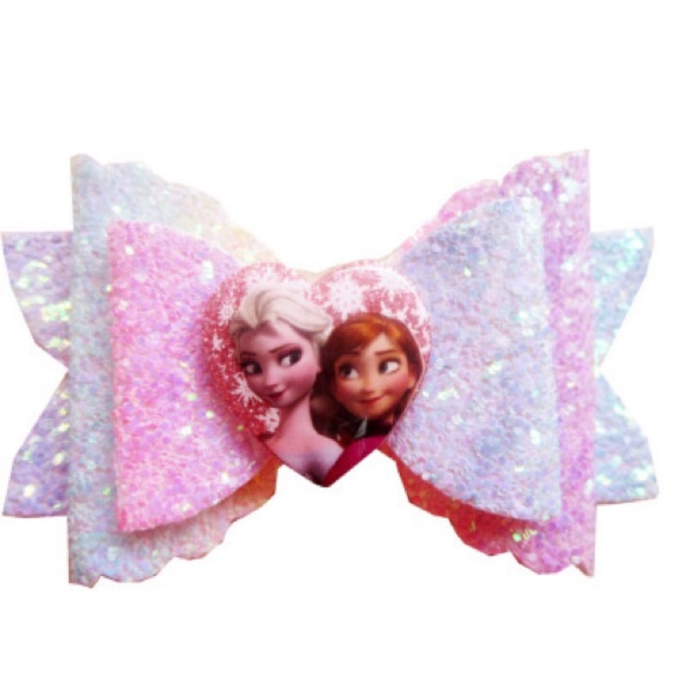 Elsa/Anna Sparkly Cute Clip Bow - Picture 8 of 8